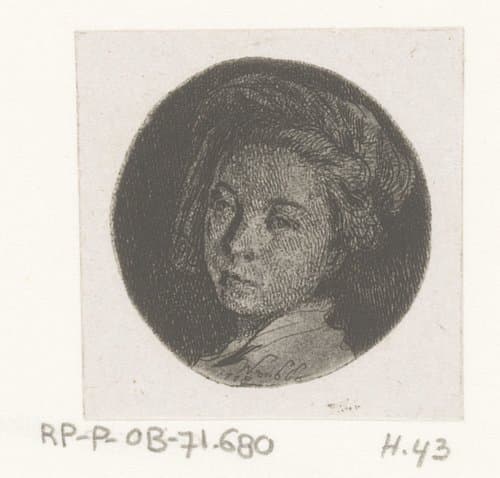 Kop van vrouw met tulband by Jean Pierre Norblin de la Gourdaine