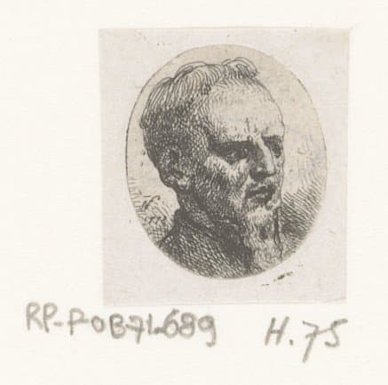 Kop van man met sik by Jean Pierre Norblin de la Gourdaine