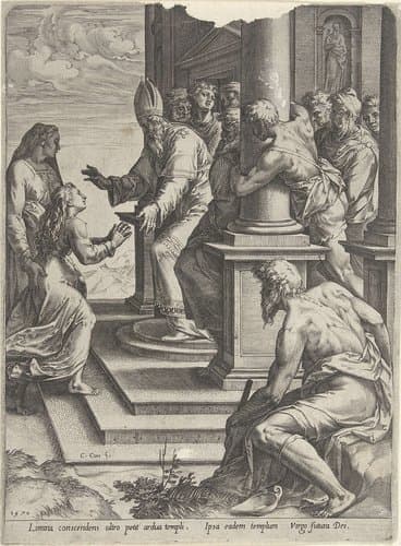 Presentatie van Maria by Cornelis Cort