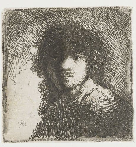 Self-portrait bare-headed: bust by Rembrandt van Rijn