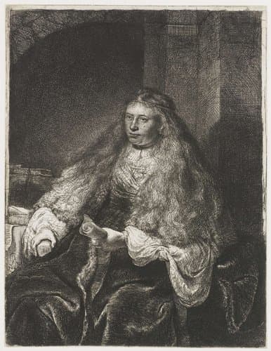 De grote Joodse bruid by Rembrandt van Rijn