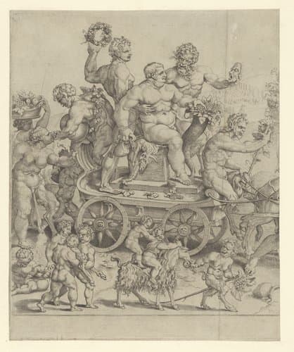 Triomf van Bacchus, linker plaat by Cornelis Bos