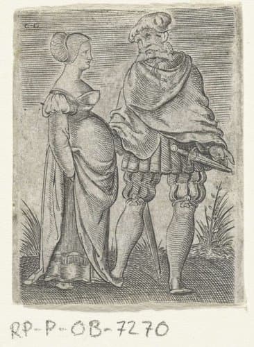 Dansend stel by Cornelis Bos