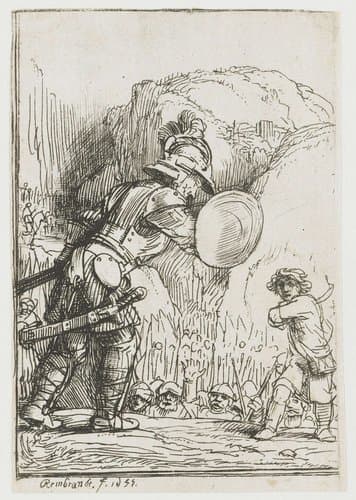 David and Goliath by Rembrandt van Rijn