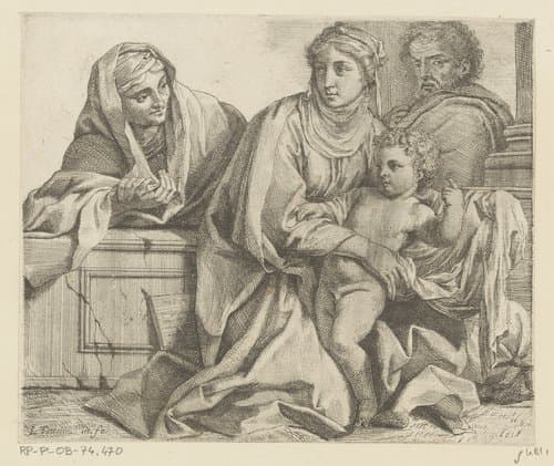 Heilige Familie met Anna by Louis Testelin