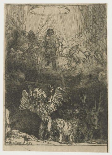 Vier illustraties voor een Spaans boek by Rembrandt van Rijn