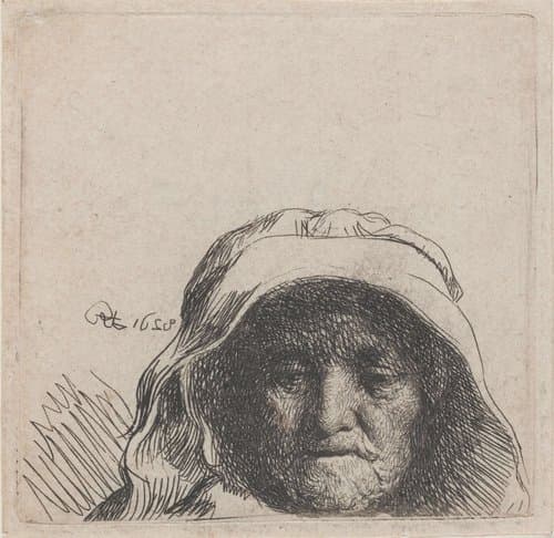 The artist's mother: head only, full face by Rembrandt van Rijn