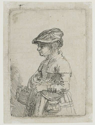 Meisje met mand by Rembrandt van Rijn