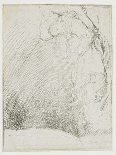 Sheet of studies, with a woman lying ill in bed by Rembrandt van Rijn