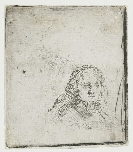Slight study of a woman's head by Rembrandt van Rijn