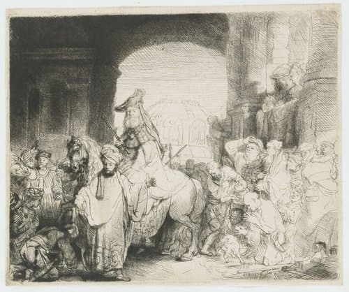 The triumph of Mordecai by Rembrandt van Rijn