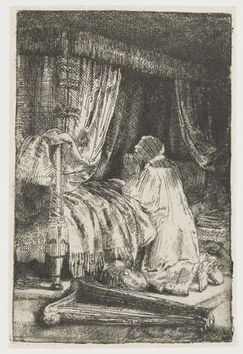 David in prayer by Rembrandt van Rijn