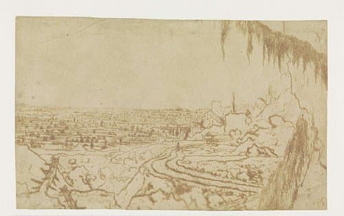 Distant View with a Road and Mossy Branches by Hercules Segers
