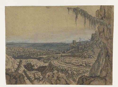 Landschap met de sparretak by Hercules Segers