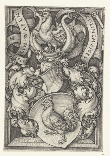 Wapen met een adelaar op een schild by Hans Sebald Beham