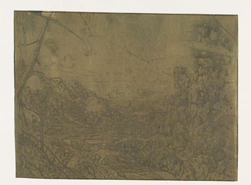 Landscape with a Waterfall: First Version by Hercules Segers