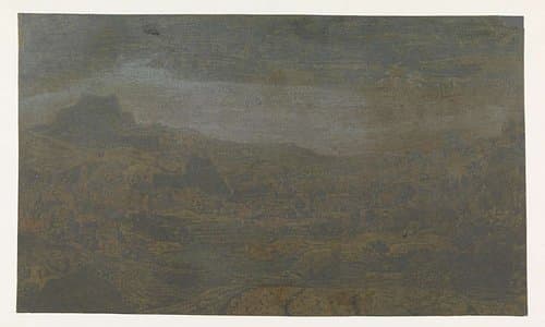 Valley with a River and a Town with Four Towers by Hercules Segers