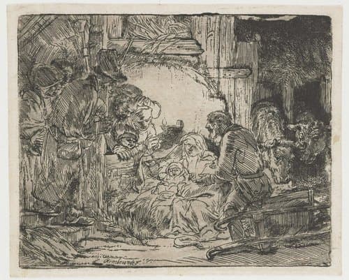 The Adoration of the Shepherds by Rembrandt van Rijn