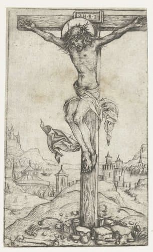 De kruisiging by Meester van het Amsterdamse Kabinet