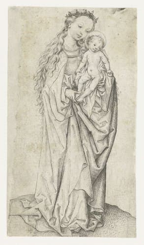 Staande Madonna en kind met appel by Meester van het Amsterdamse Kabinet