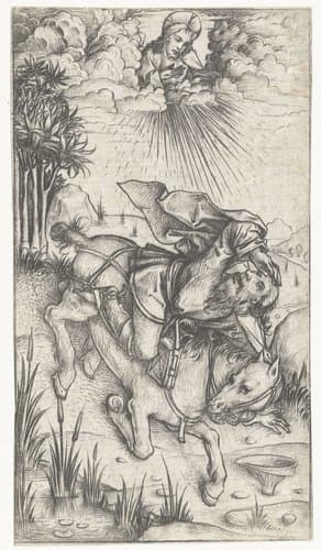 De bekering van de H. Paulus by Meester van het Amsterdamse Kabinet