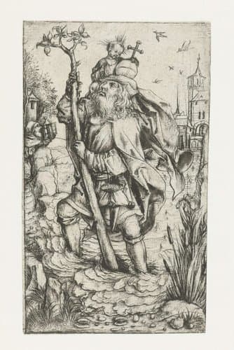 Heilige Christoffel ('kleine versie') by Meester van het Amsterdamse Kabinet
