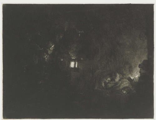 The adoration of the shepherds: a night piece by Rembrandt van Rijn