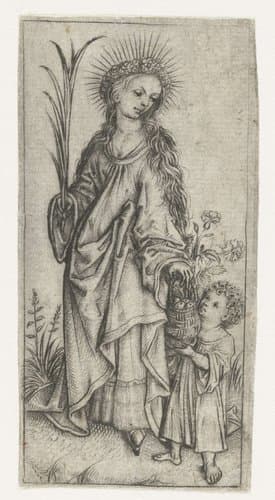 Heilige Dorothea by Meester van het Amsterdamse Kabinet
