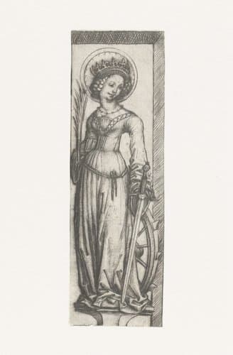 Heilige Catharina in nis by Meester van het Amsterdamse Kabinet