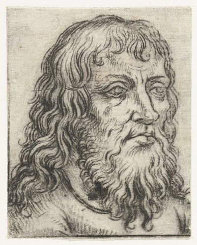 Hoofd van een oude man by Meester van het Amsterdamse Kabinet