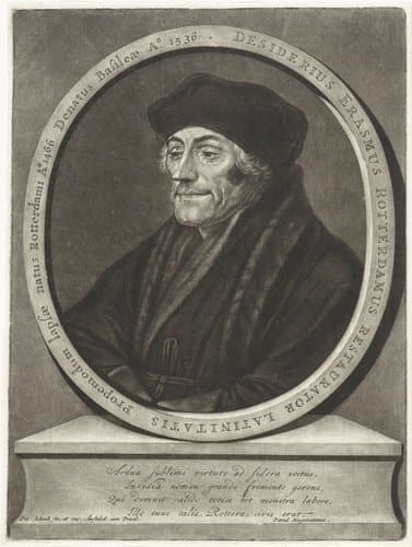 Portret van Desiderius Erasmus by Pieter Schenk (I)