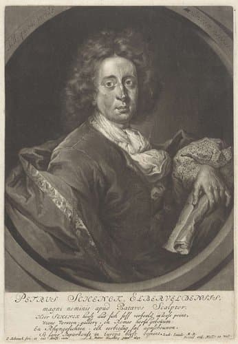 Zelfportret van Pieter Schenk by Pieter Schenk (I)