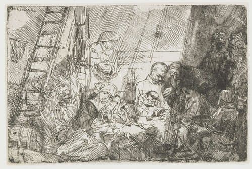 The circumcision in the stable by Rembrandt van Rijn