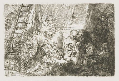 The circumcision in the stable by Rembrandt van Rijn