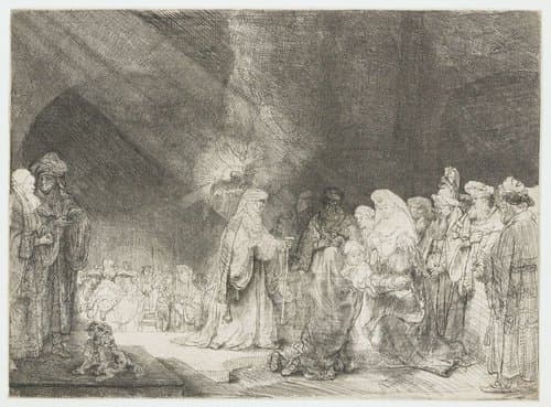 Het loflied van Simeon by Rembrandt van Rijn