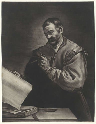 Heraclitus met een passer by Bernard Vaillant