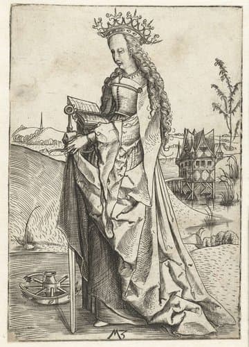 Heilige Catharina van Alexandrië by Monogrammist MZ