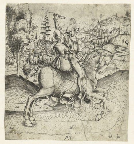 Het rijdende paar by Monogrammist MZ