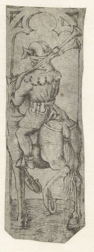 Man te paard met een doedelzak by anonymous