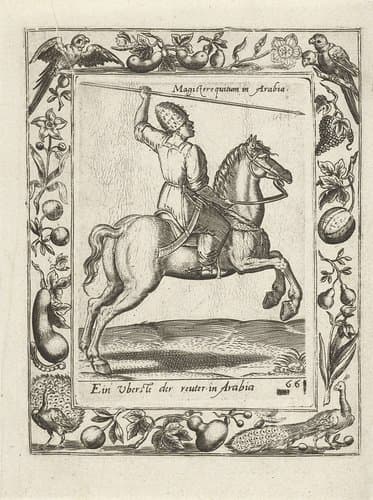 Arabische hoofdman te paard by anonymous