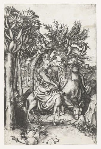 De vlucht naar Egypte by Martin Schongauer