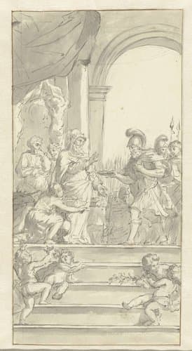 De ontmoeting tussen Abraham en Melchisedek (?) by anonymous