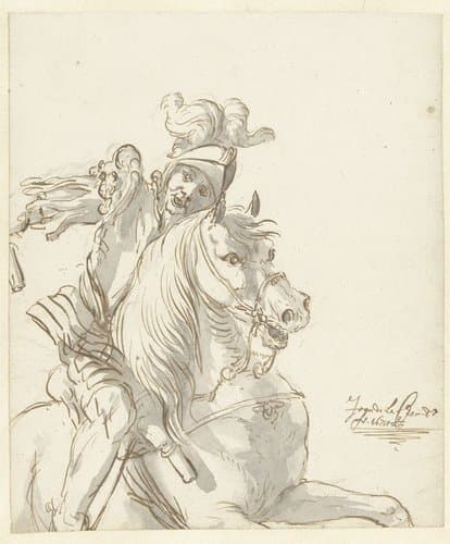 Romeinse soldaat te paard by Jean de la Chambre