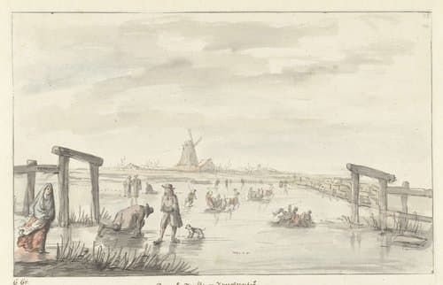 Wintergezicht te Boom, van het Zwarte Water bij Zwolle
