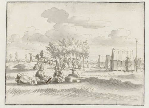 View of an Encampment of the Army of Willem III near Leuven