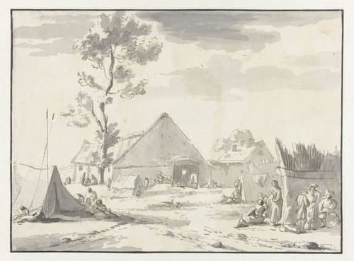 Encampment of the Army of Willem III near Binche by Aert Schouman