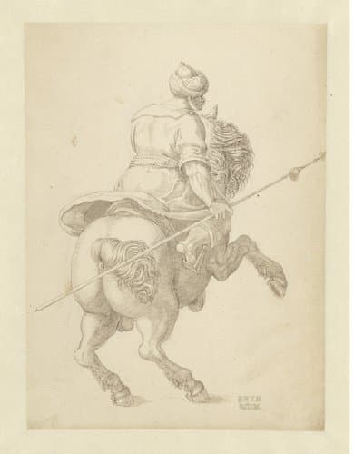 Ruiter te paard, naar rechts by anonymous