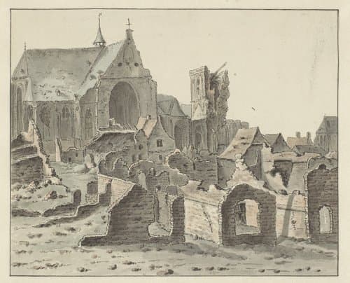 De Ruïne van de Grote Kerk te Grave by Valentijn Klotz