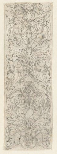 Faun tussen bladornamenten by Heinrich Aldegrever