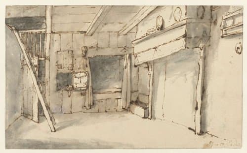 Empty Room with a Hearth by Cornelis Pietersz. Bega